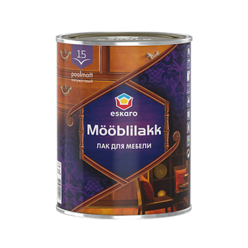 Акриловый лак для мебели Eskaro Mooblilakk 15 полуматовый 0.9л