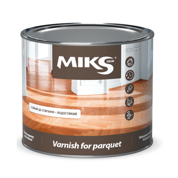 Лак для паркета Miks Color Parquet Varnish шелковисто-матовый 0.8кг