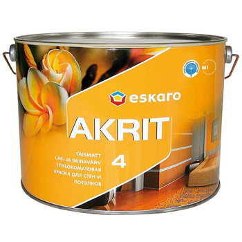 Краска для стен и потолка Eskaro Akrit 4 глубокоматовая 9.5л
