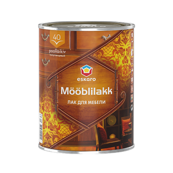 Акриловый лак для мебели Eskaro Mooblilakk 40 полуглянцевый 0.9л