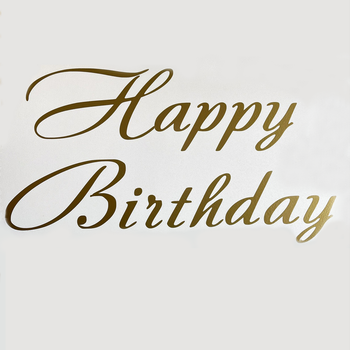 Надпись Наклейка На Баннер Happy Birthday | Золото
