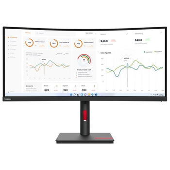 Монитор 34" Lenovo ThinkVision T34w-30 + MC60 VA безрамочный/изогнутый экран Черный (63D4ZAT1UA)