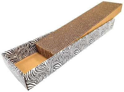 Когтеточка драпак царапка дряпка для кошек из гофрокартона CROCI ANIMALIER (зебра), 48х12х5 см C6021576