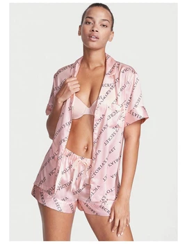 Пижама атласная Victoria's Secret Satin Short Pajama Set размер S