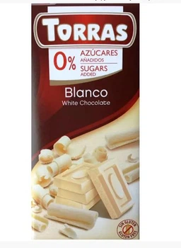 Шоколад білий Torras blanco без цукру і глютену, 75 г