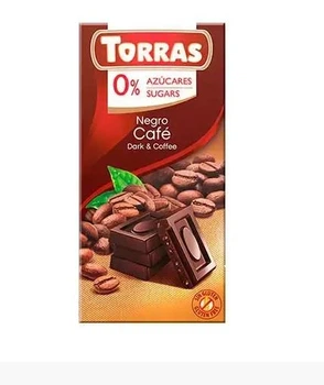 Черный шоколад с кофе (без сахара и без глютена) Torras Dark with coffee 75 г