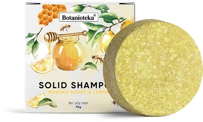 Твердий шампунь для жирного волосся "Лимон і мед манука" - Botanioteka Solid Shampoo For Oily Hair 90g