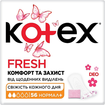 Щоденні гігієнічні прокладки, 56 шт. - Kotex Fresh Normal Plus 56шт (791504-19833)