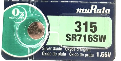 Батарея годинникова muRata/Sony SR716SW (315) 1.55 v 21mAh 7,9x1,68mm Серебрянно-цинкова