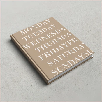 Ежедневник недатированный Monday Sunday А5 208 страниц (деловой блокнот) бежевый