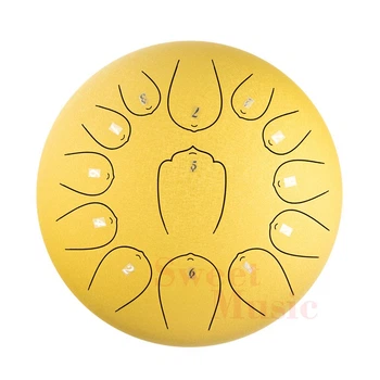 Глюкофон 12" (30см) 13 нот Hluru Huashu THL13-12 Golden Carbon Steel Tongue Drum