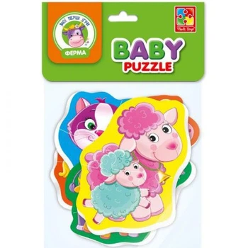 Мягкие беби пазлы Vladi Toys Мама и малыш 4 шт