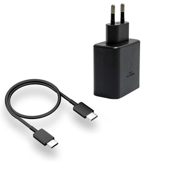 Блок живлення для телефону + кабель, 45W PD Adapter USB-C Чорний, пристрій для заряджання телефону (VS7006718)