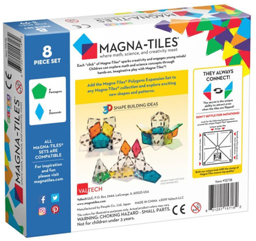 Магнітний конструктор Magna-Tiles Polygons Expansion 8 деталей (0631291157182)