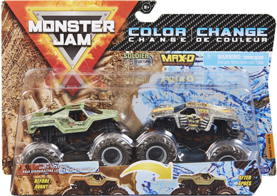 Zestaw samochodów Spin Master Monster Jam Color Change Soldier Fortune vs. Max-D 2 szt 2 szt (0778988358290)