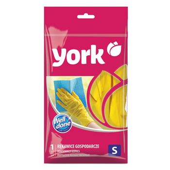 Рукавиці господарські, гумові York для прибирання, S