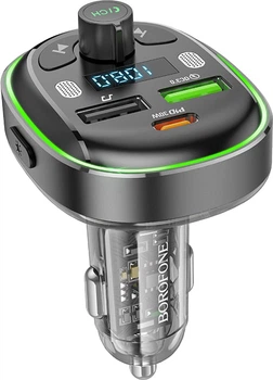 Автомобильный FM модулятор Borofone BC47 Grey (36235)