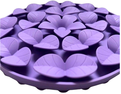 Килимок для повільного годування Confetti Dogs Flower & Leaves Lick Mat Фіолетовий 20 x 20 x 2 см (5744004180614)