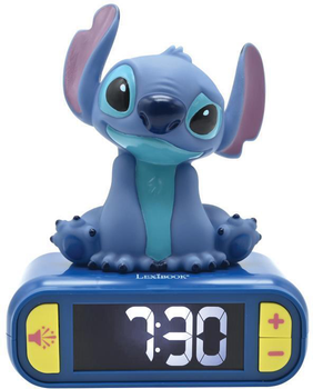 Нічник-будильник Lexibook Nightlight Alarm Clock With Sounds Stitch (3380743102139)