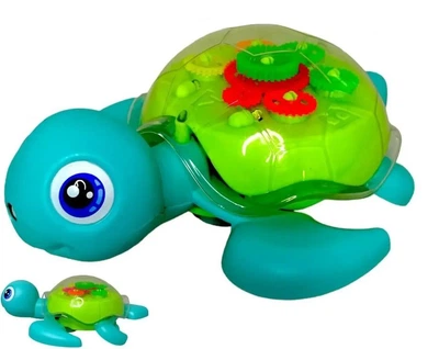 Музыкальная игрушка 25см, черепаха, ездит, проектор, музыка, свет, 168-43