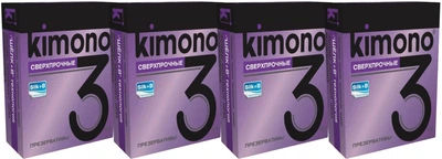 Презервативи Kimono Надміцні 4 упаковки по 3 шт (ROZ6400229372)