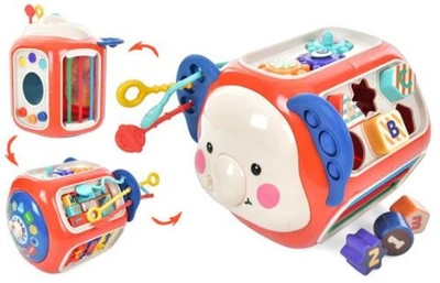 Сортер игра Limo Toy 22*17*22см, музыка, звук, свет, 6 фигур, грани-резинки, шестерни, зеркало, A919-1/2