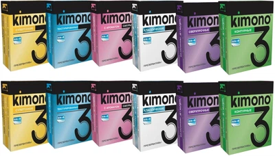 Презервативи Kimono 12 упаковок по 3 шт (4820256950142)