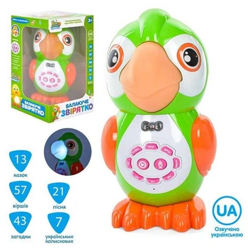 Інтерактивна іграшка Limo Toy Папуга, аудіо-казки, сенсорний, музика, FT0041