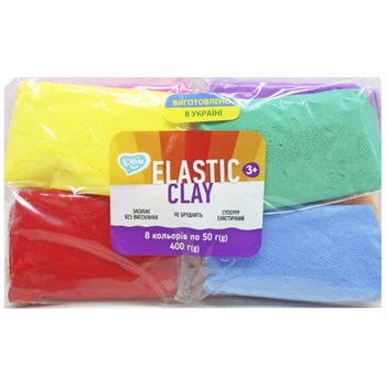 Набор воздушного пластилина Elastic Clay 8 цветов по 50 г для творчества и лепки разноцветный набор для детского творчества без запекания