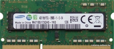 Оперативна пам'ять 4 ГБ, DDR3L, для ноутбуків, Samsung (1600 МГц, 1.35 В, CL11, M471B5173QH0-YK0) Б/В