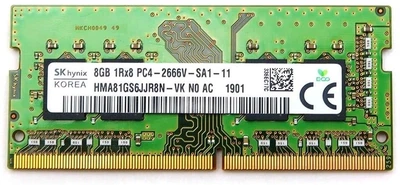 Оперативная память 8 ГБ, DDR4, для ноутбуков, SK hynix (2666 МГц, 1.2 В, CL17, HMA81GS6JJR8N-VK) Б/У