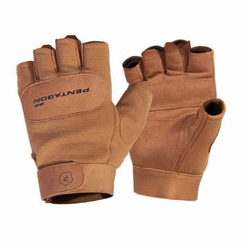 Рукавиці тактичні безпалі Pentagon Duty Mechanic 1/2 Gloves Койот XL
