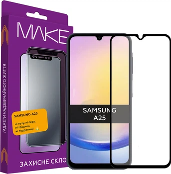 Защитное стекло MAKE для смартфона Samsung Galaxy A25 Black (MGF-SA25)