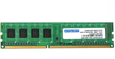 Оперативна пам'ять для ПК Avant DDR3 4Gb 1Rx8 PC3-12800 1600MHz, (avf6451u67f1600gh) б/в