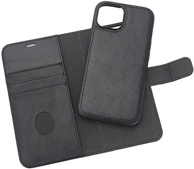 Etui z klapką RadiCover Radiation Protection Wallet Vegan Leather 2in1 Magsafe do Apple iPhone 15 Black (5712869102850)