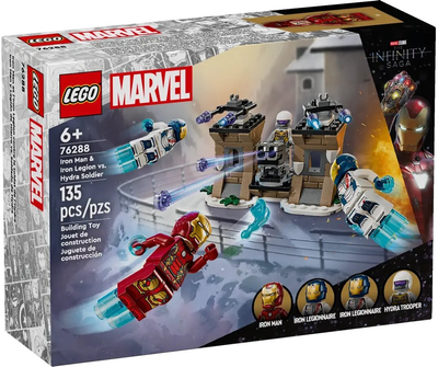 Zestaw klocków Lego Marvel Iron Man i Iron Legion kontra żołnierz Hydry 135 elementów (76288)