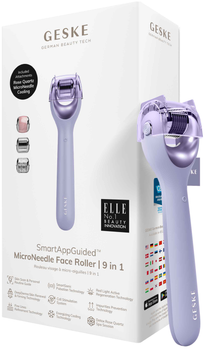 Электронный ролик для лица с микроиглами GESKE MicroNeedle Face Roller 9 в 1 фиолетовый