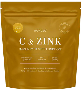 Вітамінно-мінеральний комплекс Nordbo C-Vitamin & Zink Instant Powder 150 г (7350076867544)