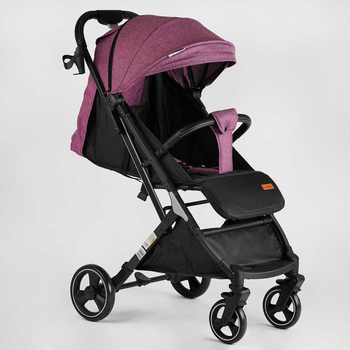 Коляска прогулочная детская JOY Comfort L-3020 рама сталь с алюминием, футкавер, подстаканник, телескопическая ручка фиолетовый лён