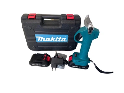 Аккумуляторный секатор Makita 48v 2 АКБ Li-ion для обрезки веток Бирюзовый (14-36-SM48v2)