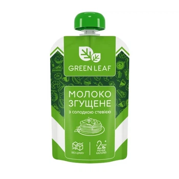 Молоко згущене з солодкою стевією 90г GREEN LEAF GREEN LEAF