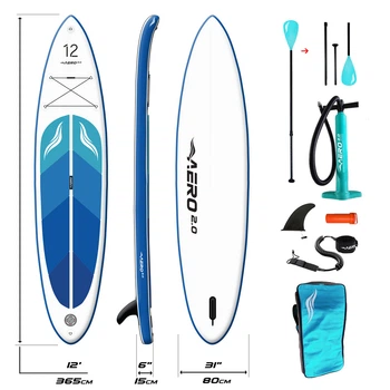 Надувная SUP доска AERO Board 2.0 (365х15х80см) 12' Blue Ocean