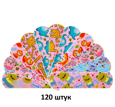 Медицинский классический пластырь "Cartoon" набор детских лейкопластырей с рисунками 120 шт (84016945)