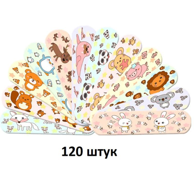 Медичний класичний пластир "Funny G" набір дитячих лейкопластирів з малюнками 120 шт (84016659)