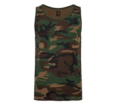 Тактична майка, футболка без рукавів армійська 100% бавовни Brandit Tank Top Woodland 3XL