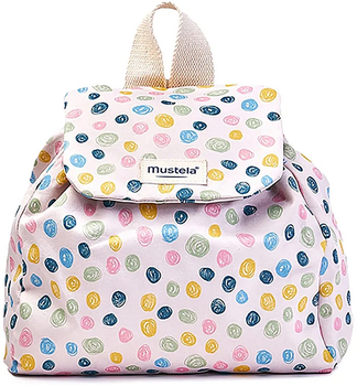 Дитячий косметичний набір Mustela Bebe Little Moments Mochila Lunares Гель для душу 200 мл + Крем для тіла 100 мл + Лосьйон для тіла 300 мл + Спрей для тіла 200 мл + Рюкзак (8436034154044)