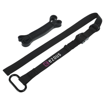Стропа тренировочная с резиновой петлей для подтягивания Ezous Training Strap G-01 Black-Purple