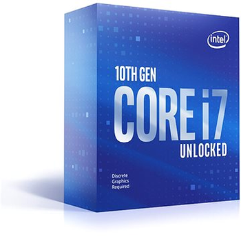 Процесор Intel Core i7 (LGA1200) i7-10700KF, Box, 8x3.8 GHz (Turbo Boost 5.1 GHz), L3 16Mb, Comet Lake, 14 nm, TDP 95W, розблокований множник, система охолодження в комплекті не йде (BX8