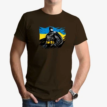 Футболка чоловіча JHK "Бетмен захисник України" XL Коричневий (MD-25-8750-21-25)