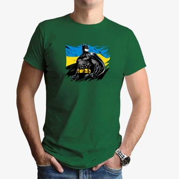 Футболка чоловіча JHK "Бетмен захисник України" S Зелений (MD-25-8750-18-16)